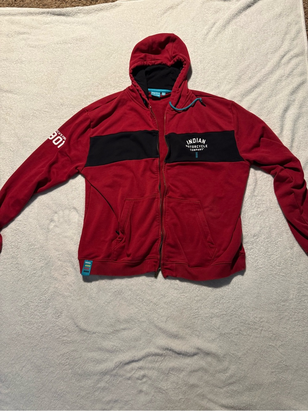 Indian Motorcycle Men's X RVSO Red Zip-Up Hoodie Sweatshirt